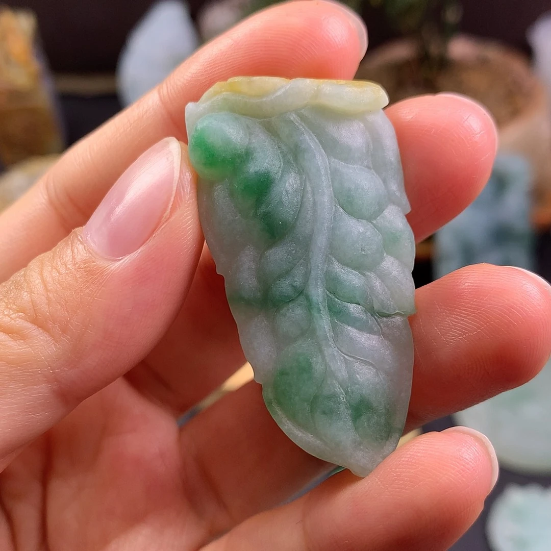 定制翡翠未镶嵌叶子