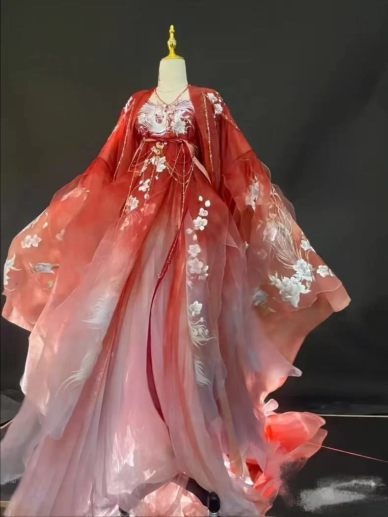 【红凤凰】 九霄凤凰刺绣汉元素重工满绣大袖杉霸气诃子群套装