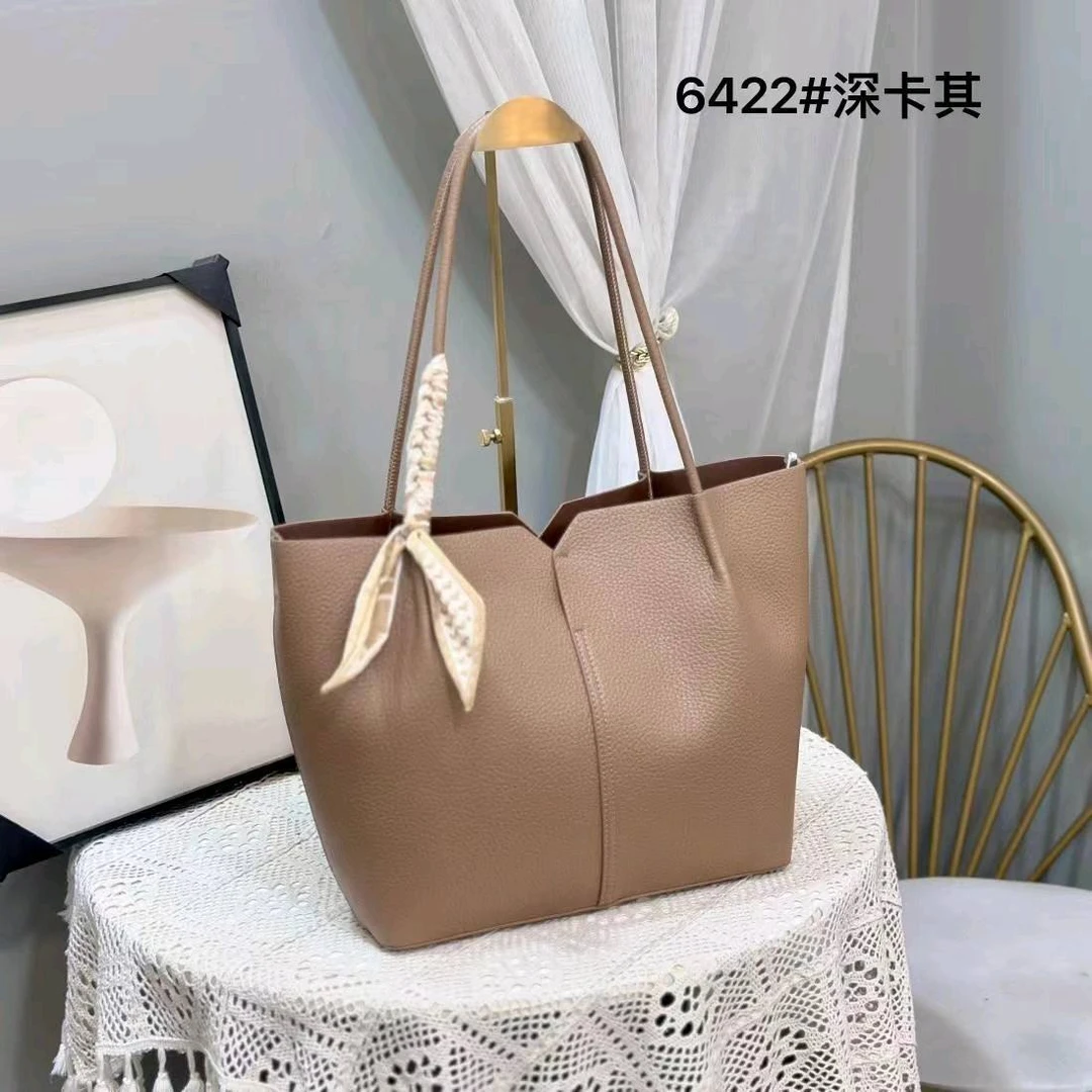 托特包手机位黑色做旧单肩包水桶包小众单肩休闲时尚6422