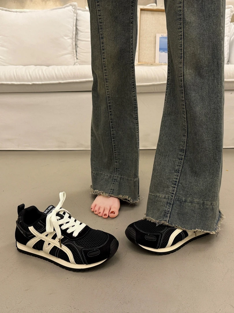 买一送一小众德训鞋休闲透气夏季黑色时尚休闲鞋韩版运动鞋60