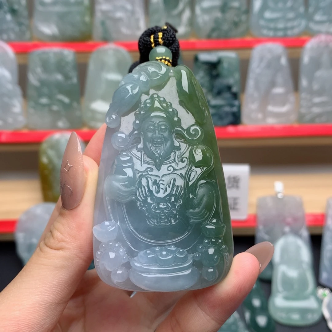 一***缘翡翠未镶嵌颈饰财神