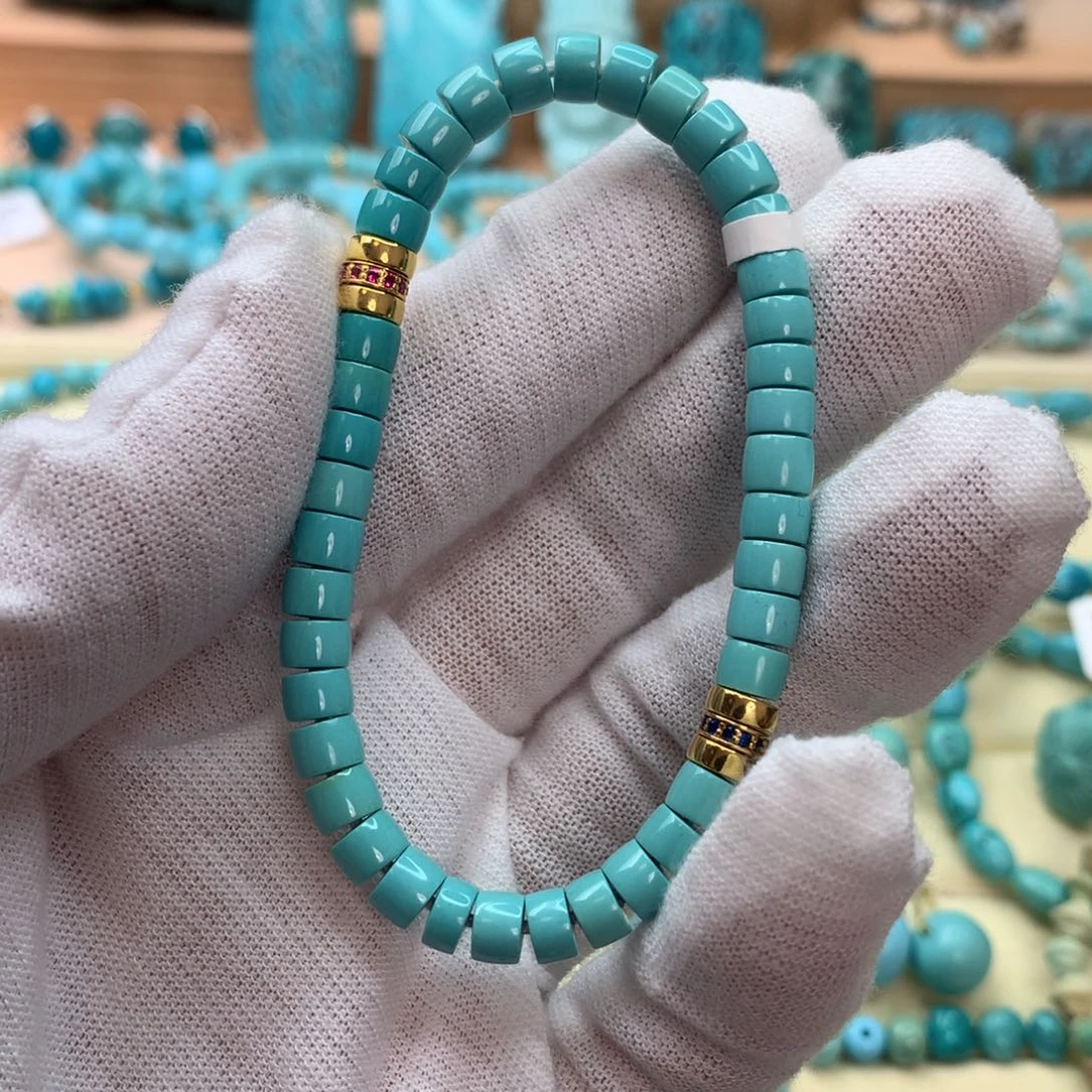 绿松石18K金镶嵌珠宝奇石