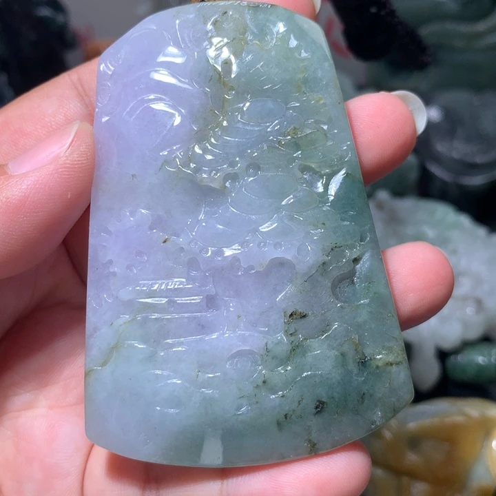 翡翠未镶嵌颈饰保真天然A货翡翠