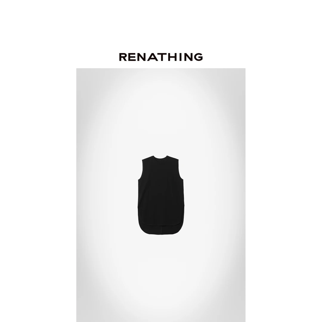 【RENATHING】侧开衩宽松无袖T恤