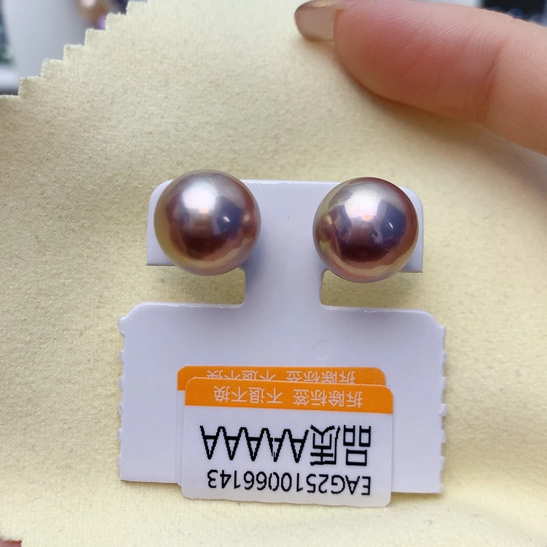 银S925镶嵌淡水珍珠耳饰w6