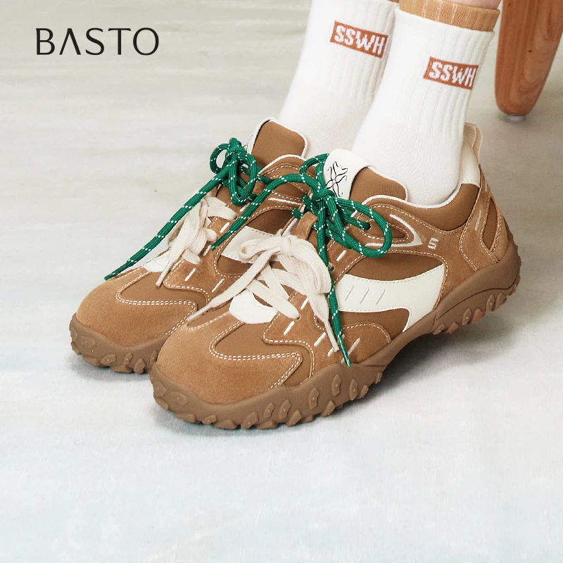 【鬼马少女】百思图25春商场同款户外德训鞋厚底女休闲鞋A2070AM5