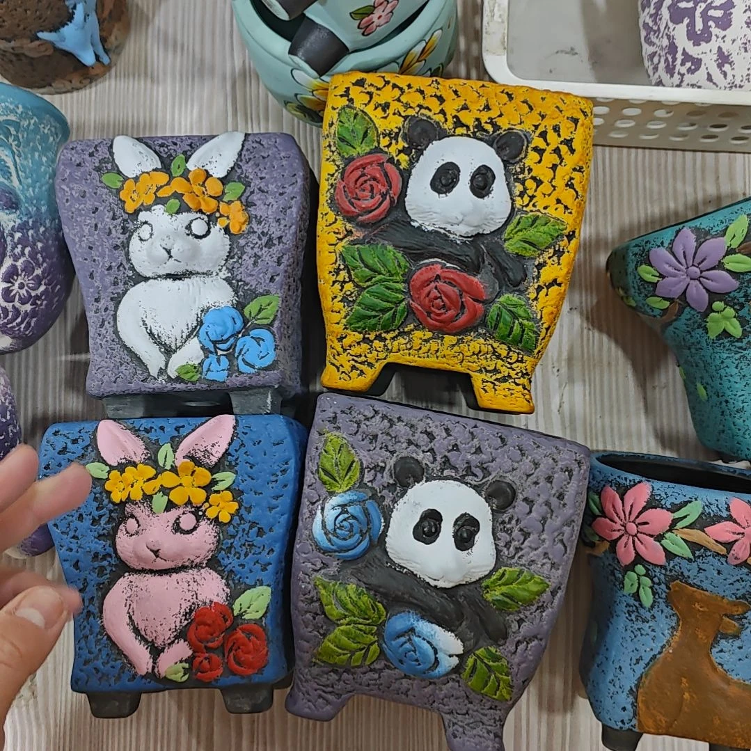 红陶吸水透气的白陶花盆凑满12发货