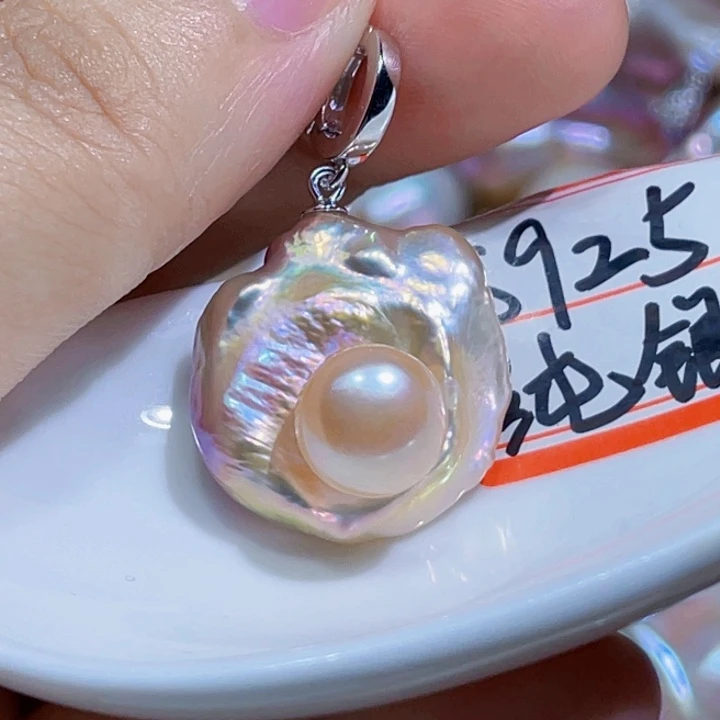 淡水珍珠银S925镶嵌颈饰