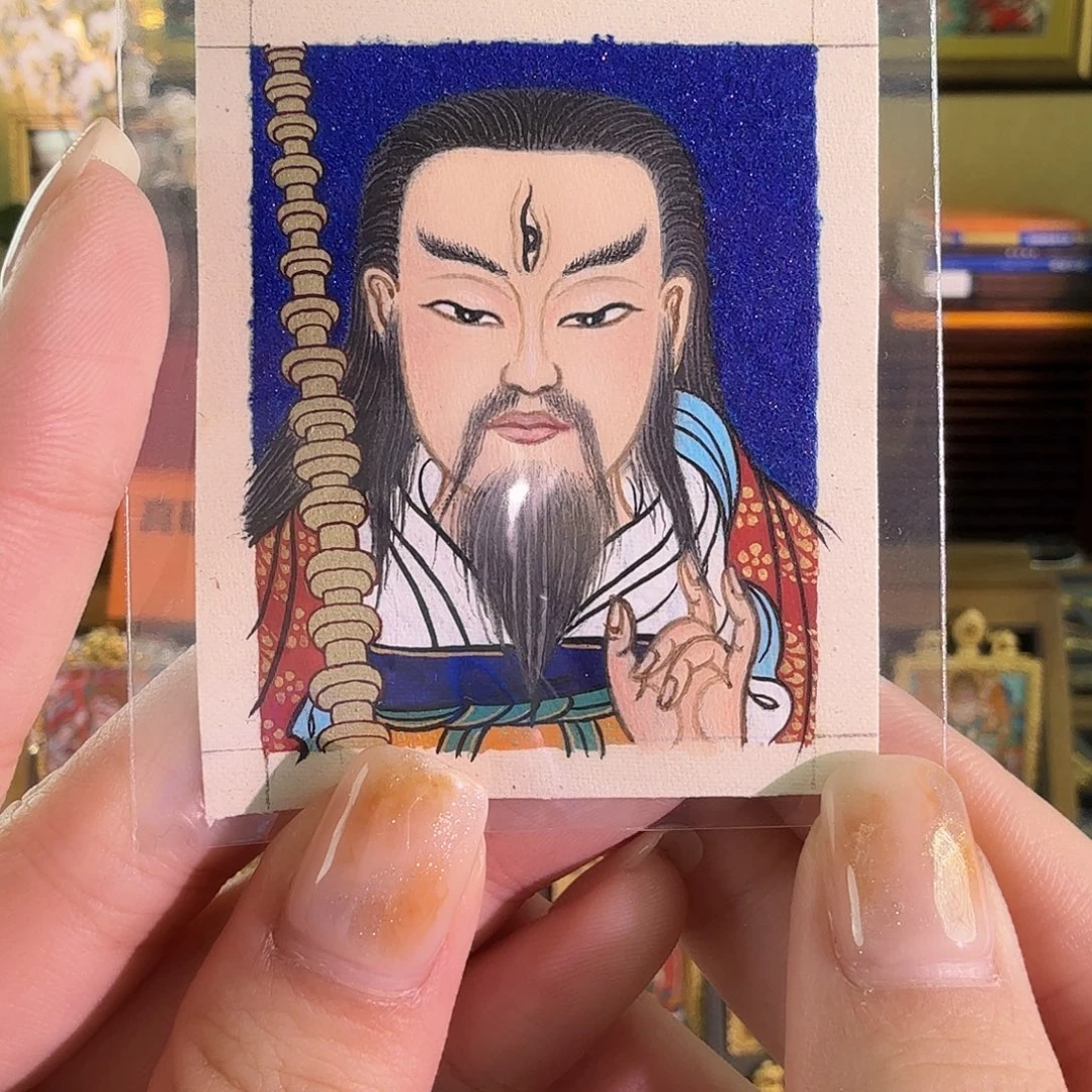 吊坠雷祖纯手绘纯矿料