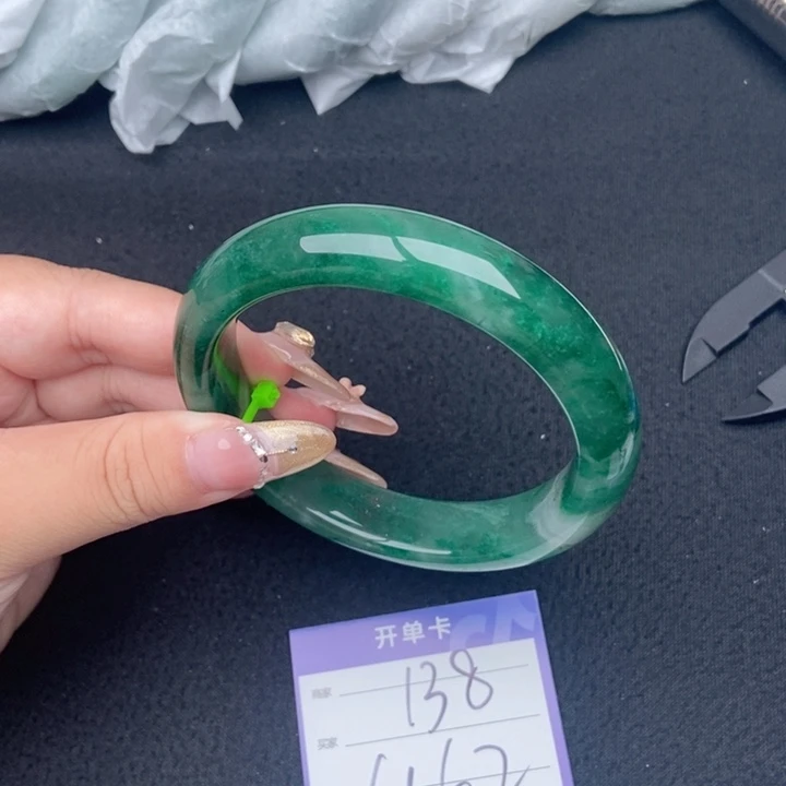 竹牌天然A货非洲翠手镯138