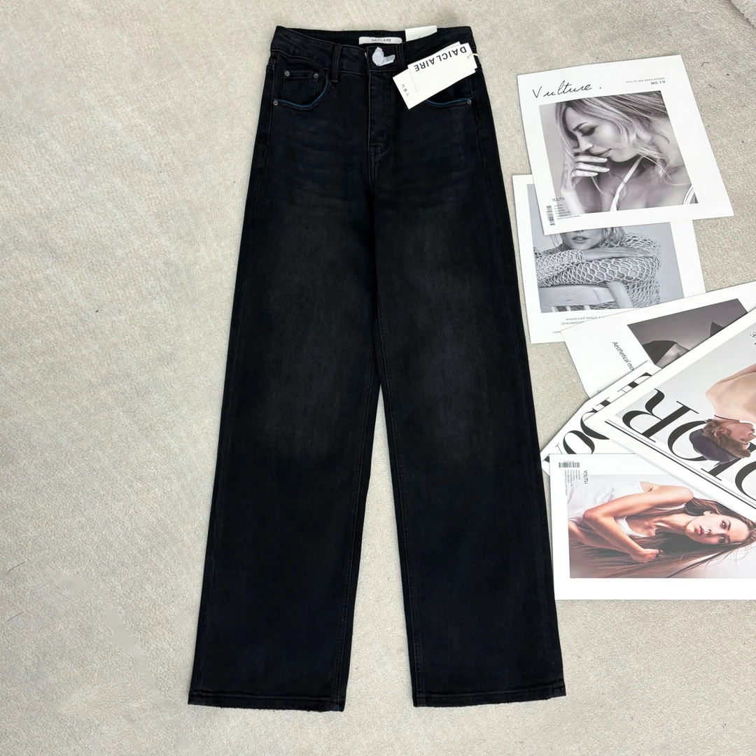 【186】代98珠珠MWMA百搭裤王黑色窄版直筒牛仔长裤~