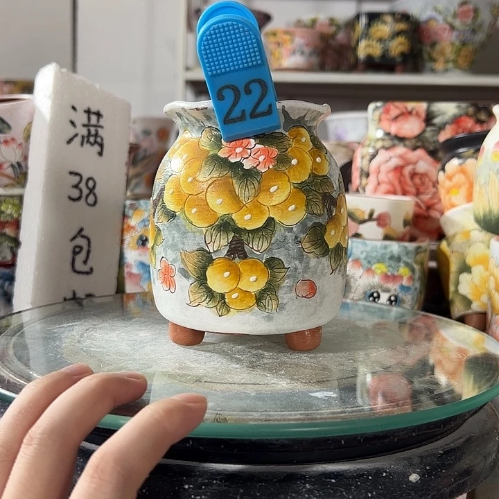 景德镇手绘花盆幸运花盆