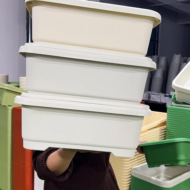 特价方菜盆长38宽28高15米色3个带托