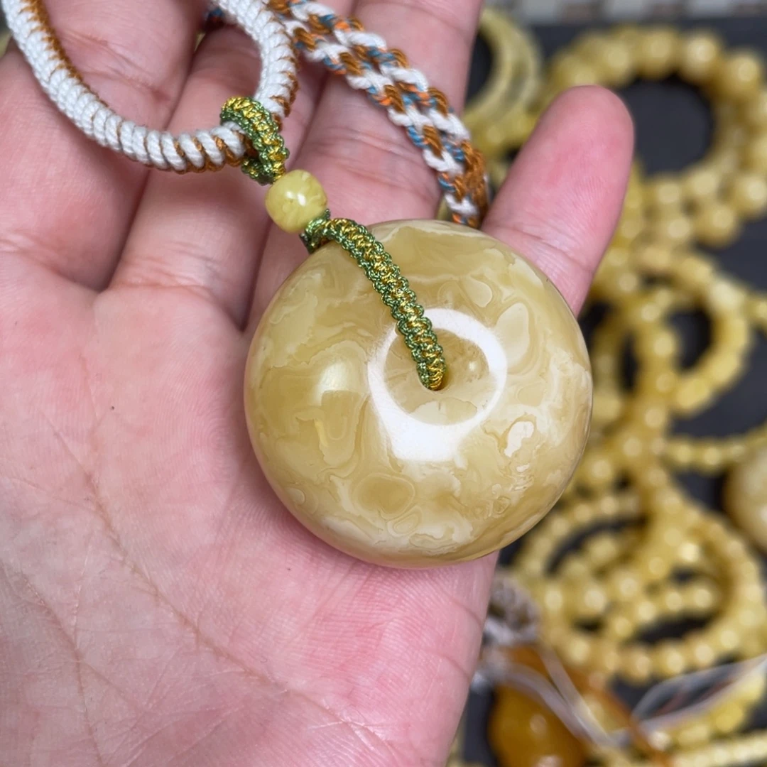 蜜蜡未镶嵌裸石蜜蜡平安无事牌