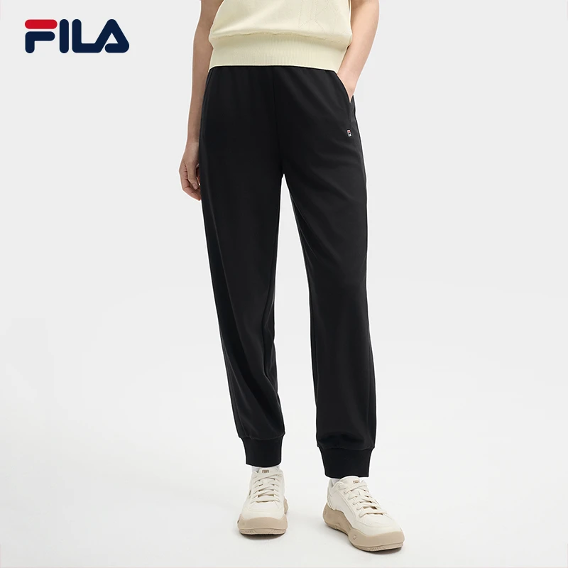 Fila/斐乐女裤【休闲简约束脚针织运动】弹力休闲长裤F11W528604F