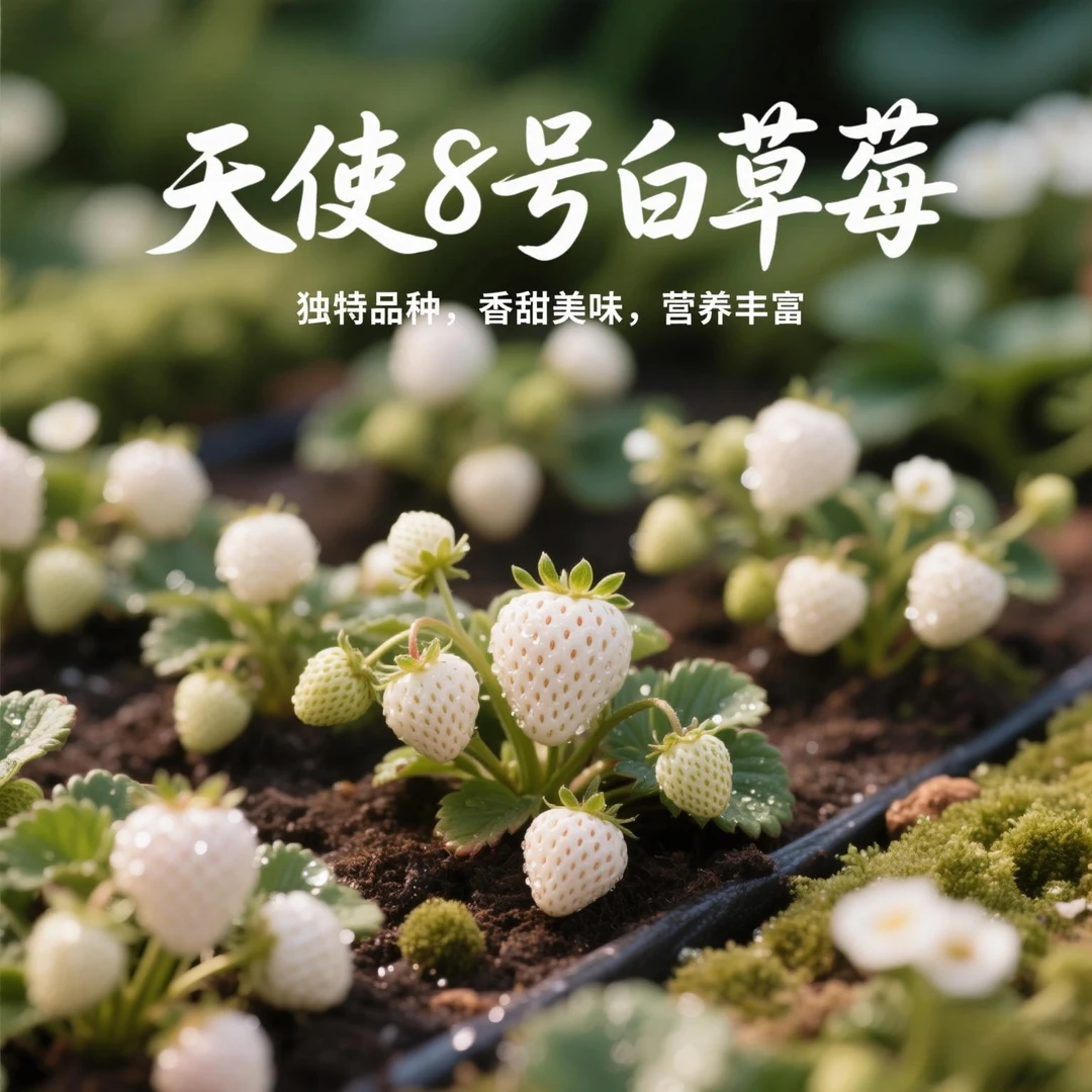 【天使8号】白草莓系列脱毒原原种草莓阳台庭院盆栽带土穴盘 易成活