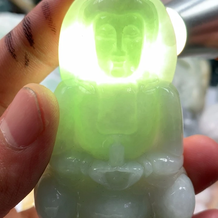 翡翠未镶嵌颈饰保真天然a货翡翠