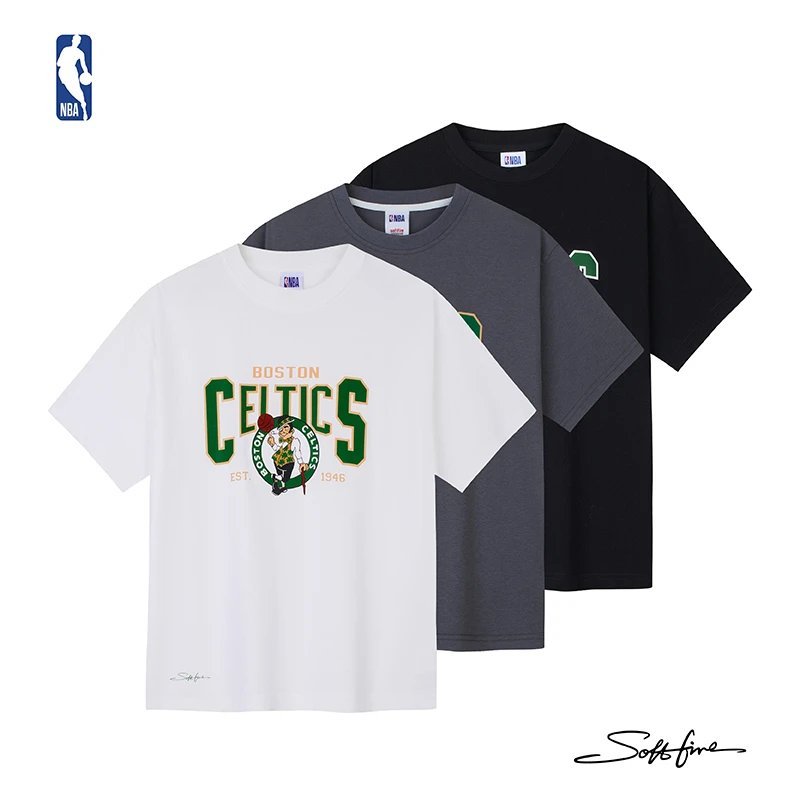 NBA联名SOFTFIRE凯尔特人队圆领短T恤青少年T桖