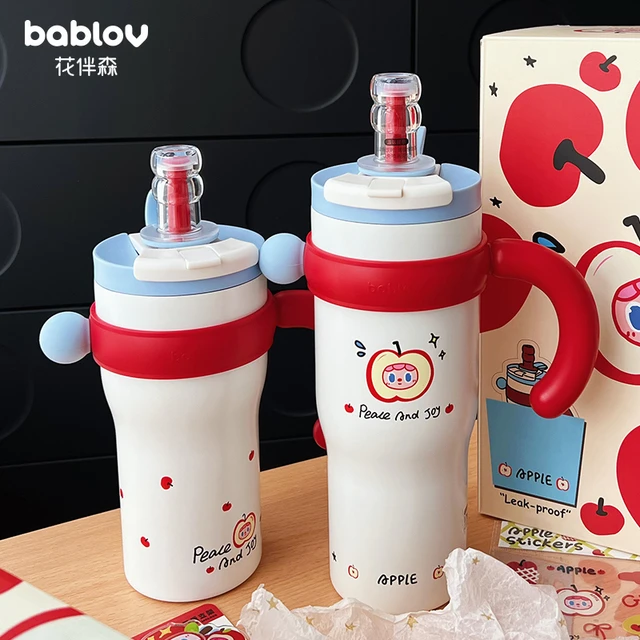 花伴森bablov保温杯巨无霸吸管杯高颜值陶瓷吨吨大容量水杯冰霸杯