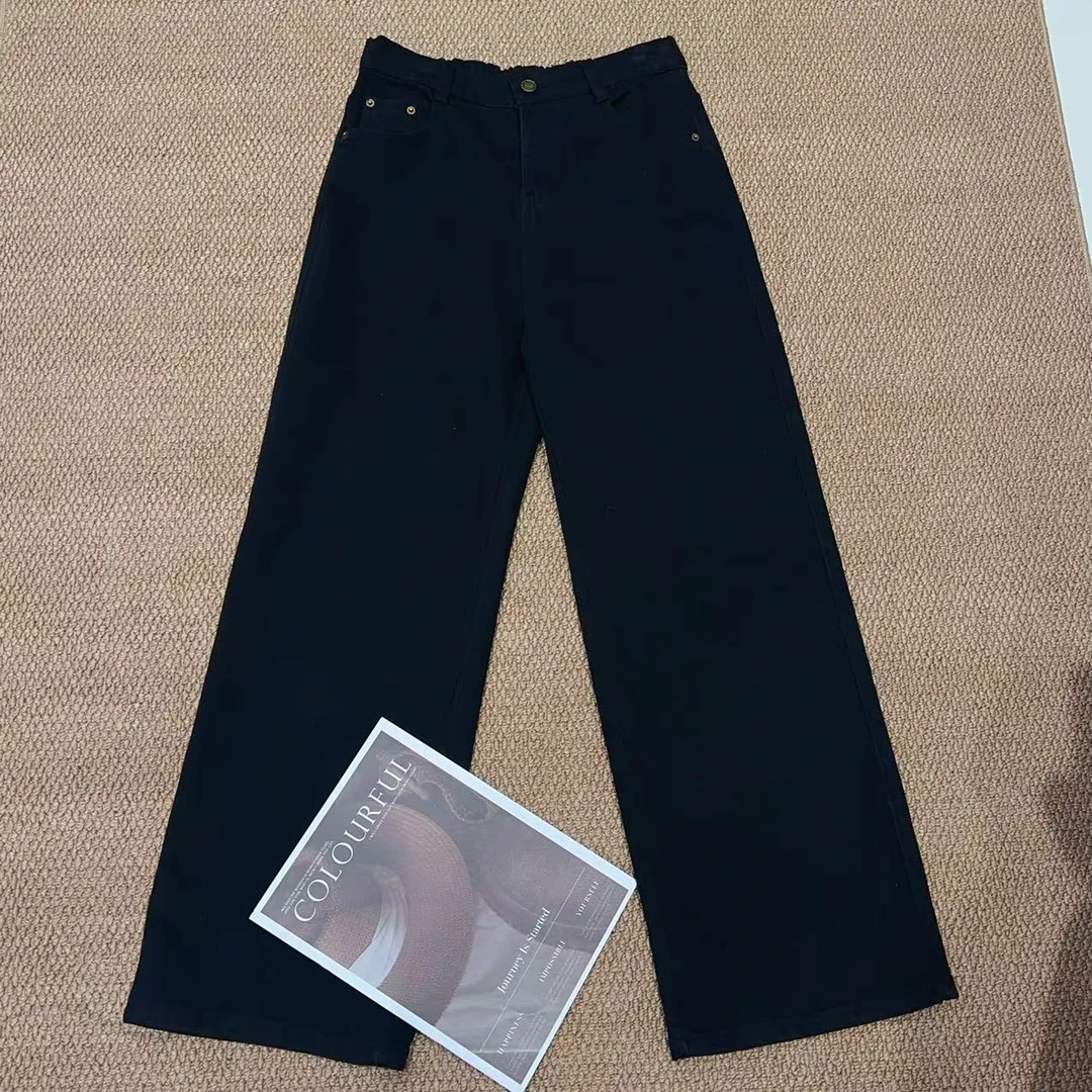 1013冬季新款显瘦黑色牛仔裤
