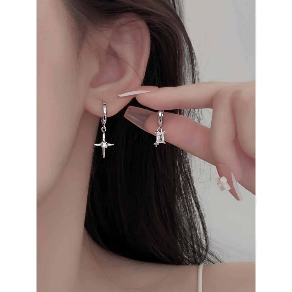 不对称耳扣耳环2025年新款潮小众设计耳饰个性简约设计感