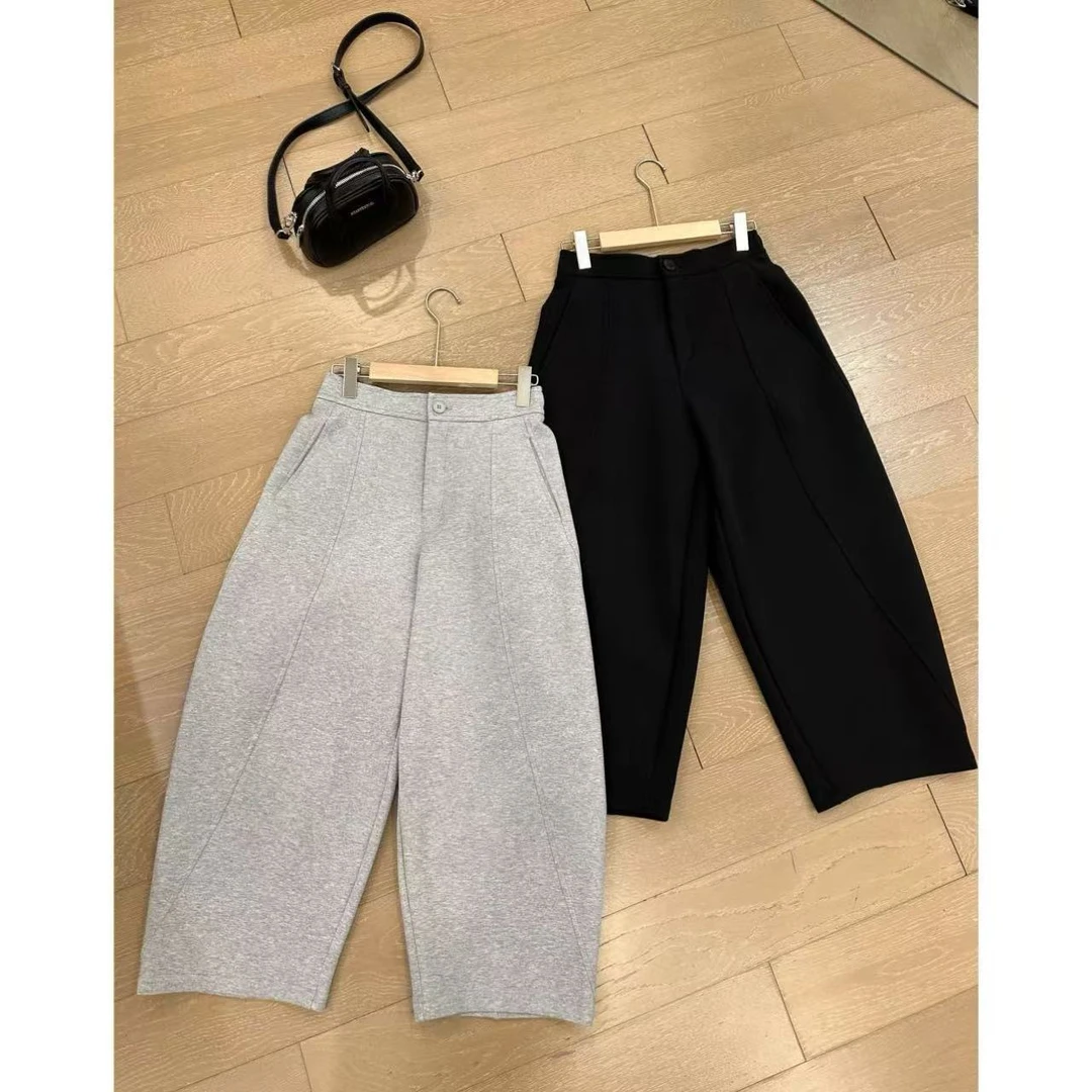 小静静一会【九分南瓜裤】2025春夏款半松紧休闲裤 2502C613