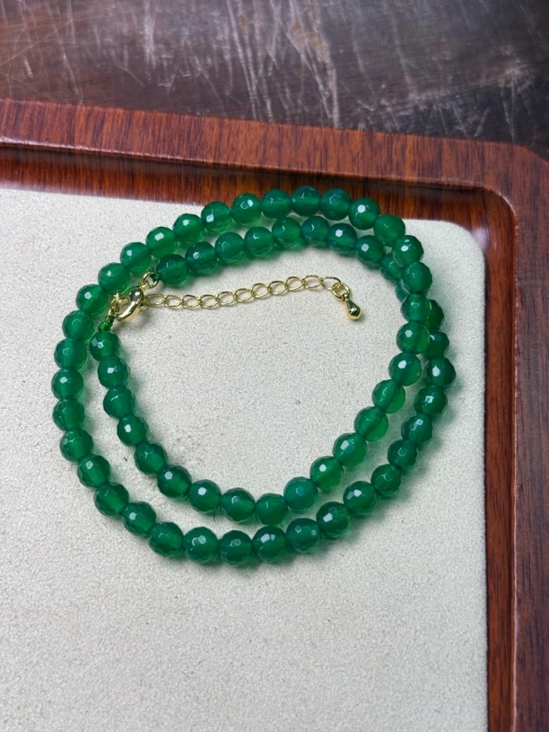 【艺品堂】6mm 极光绿 钻切 项链