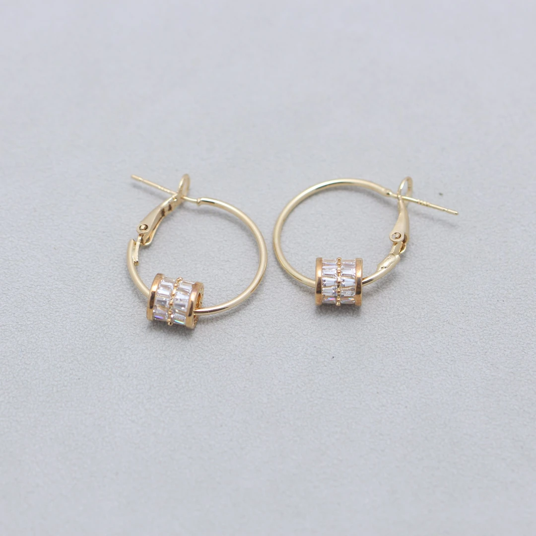 铜合金锆石耳饰 226日韩耳环百搭镶嵌轻奢饰品镶钻小众精致