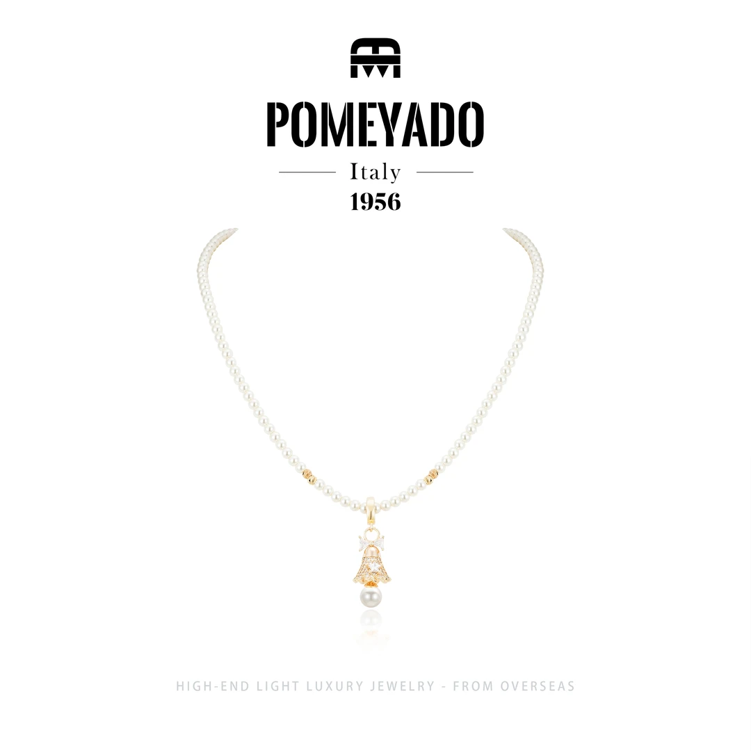 【铃铛物语】POMEYADO气质珠珠铃铛项链F5580