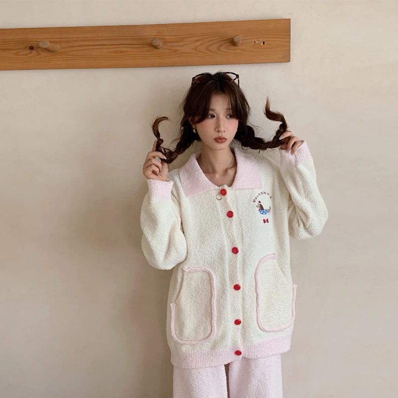 甜美可爱可外穿珊瑚绒睡衣秋冬士保暖家居服