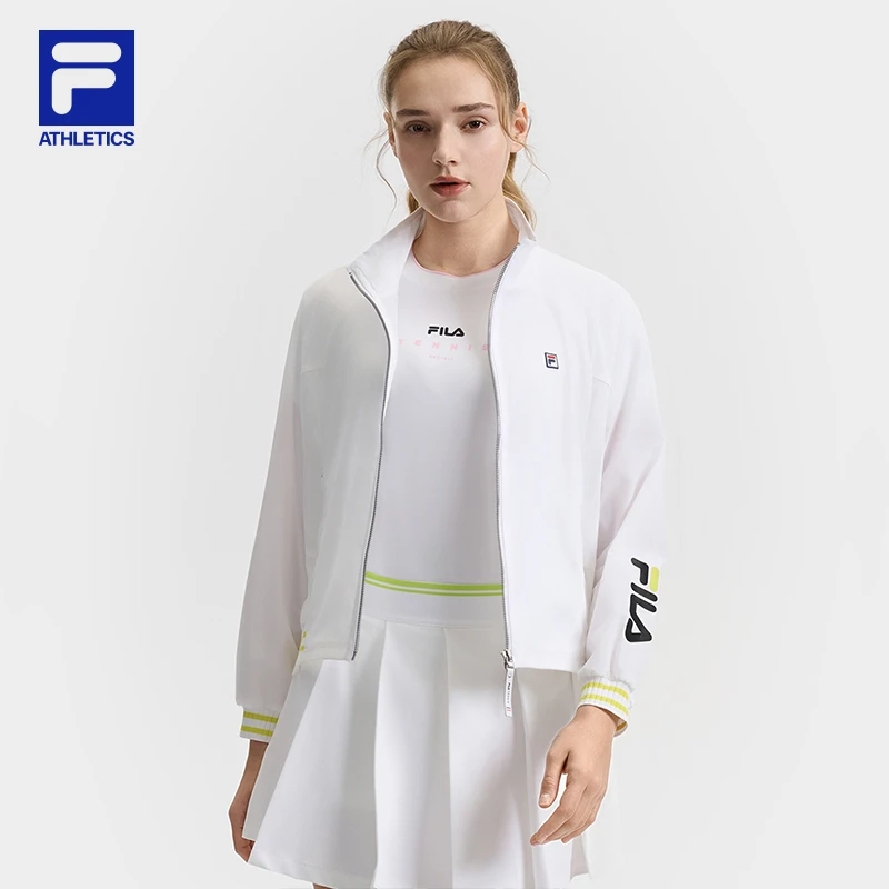 Fila/斐乐【百搭休闲】女款立领外套夏季休闲百搭通勤梭织连帽上衣