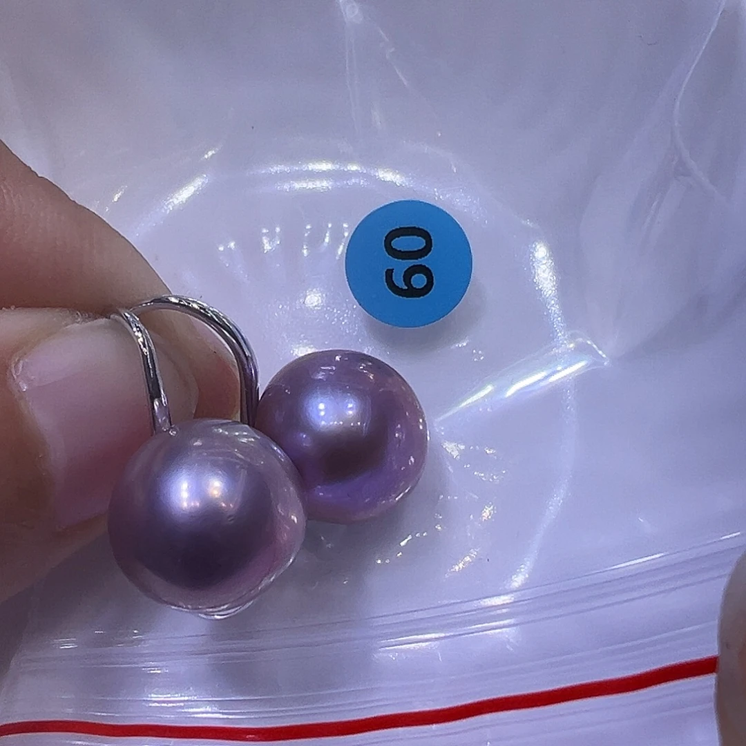 耳饰银S925镶嵌淡水珍珠