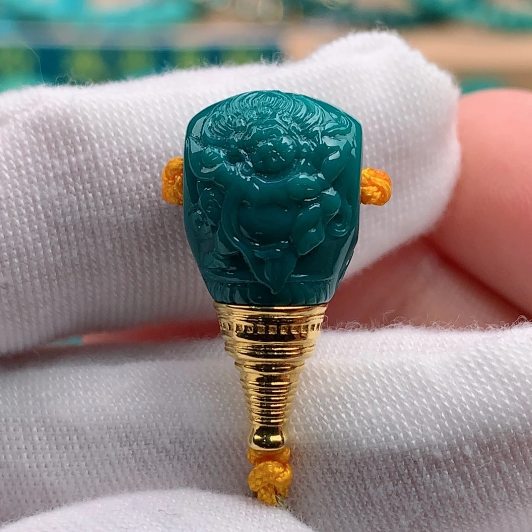 18K金镶嵌绿松石珠宝奇石11