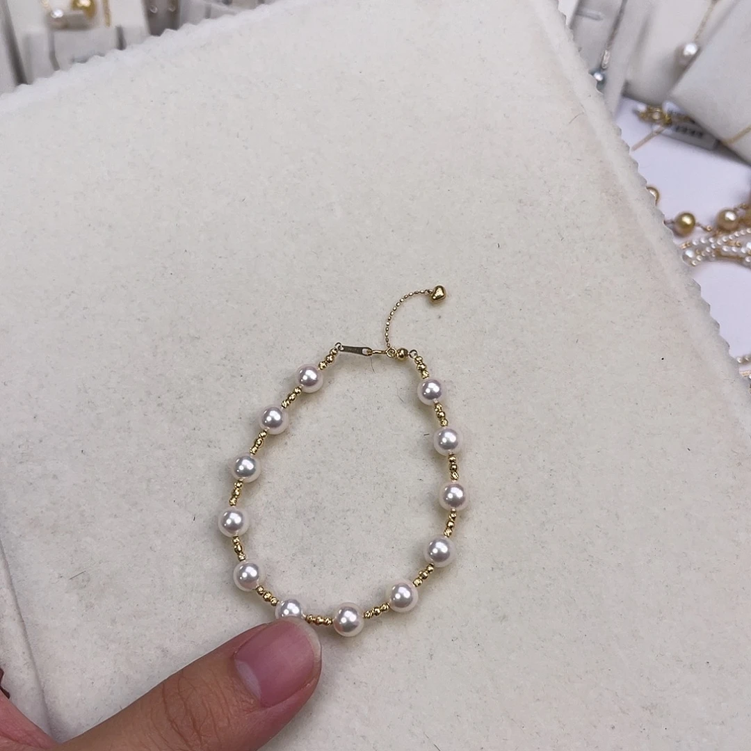 18K金镶嵌手绳海水珍珠