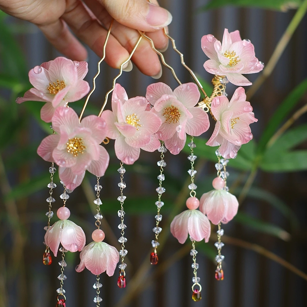 【红藤杖】|晚樱| 热缩发钗仙气汉服配饰国风发饰日常超仙