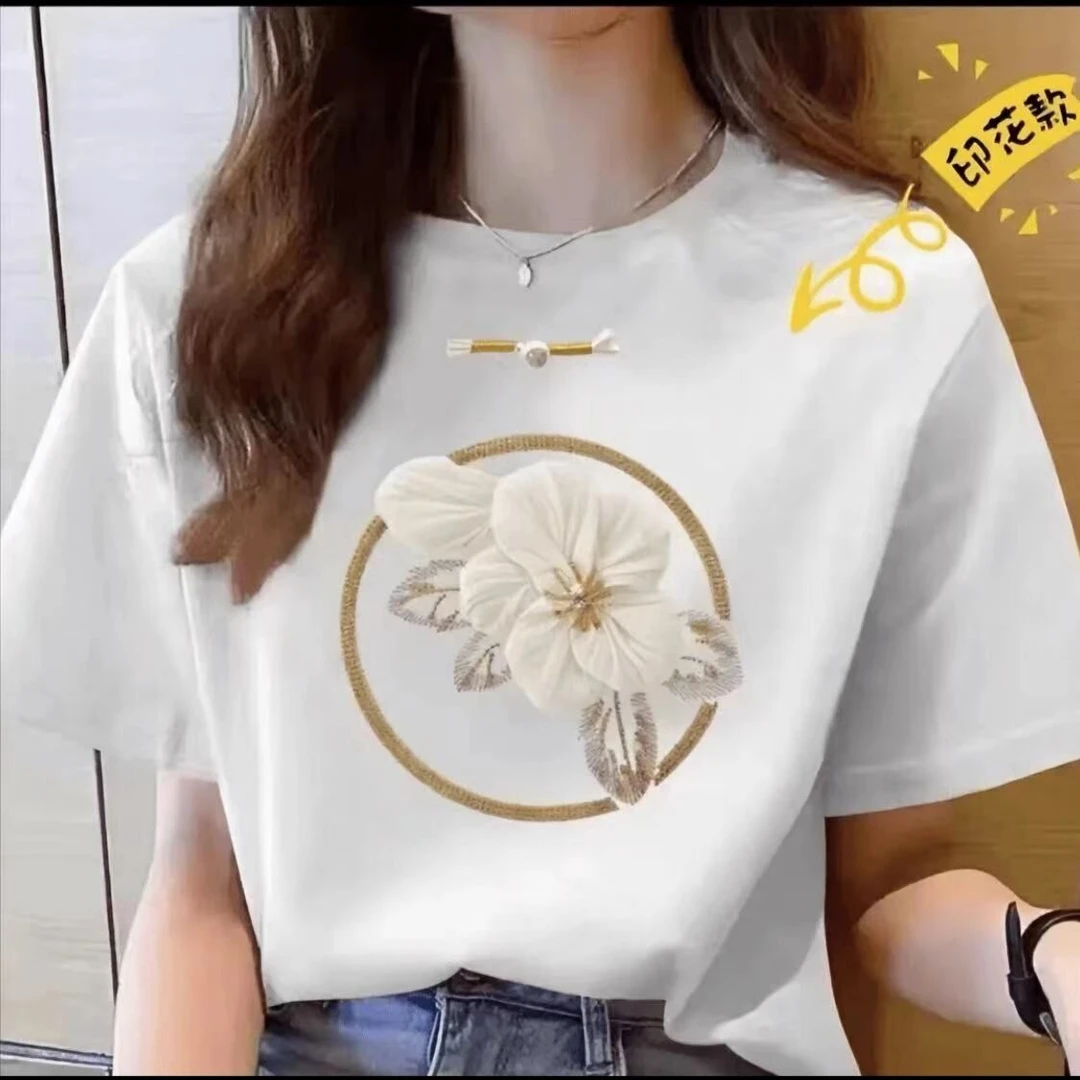 上新短袖时尚休闲百搭夏季春夏半袖潮流印花ins韩版t恤