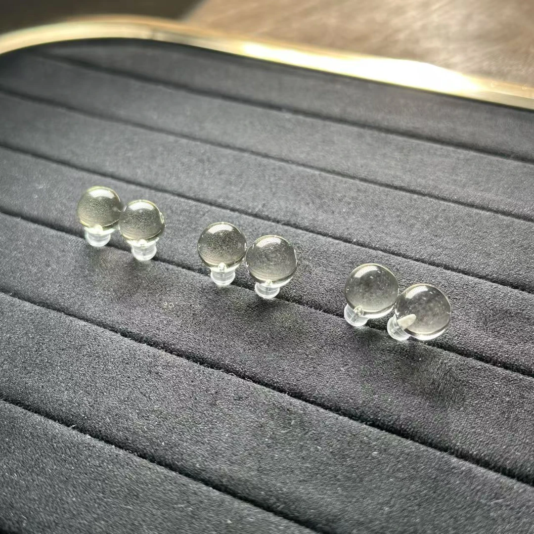 【书记甄选】天然黄水晶耳钉 多样性发一件 约9-10mm 7390OS