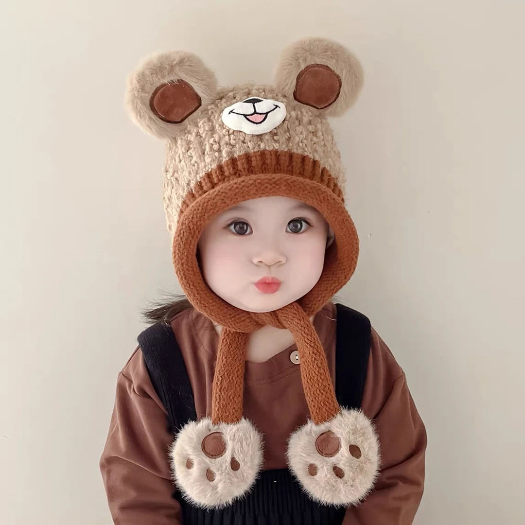 儿童帽子秋冬季超萌宝宝护耳保暖针织毛线帽防风加厚男女童2025款
