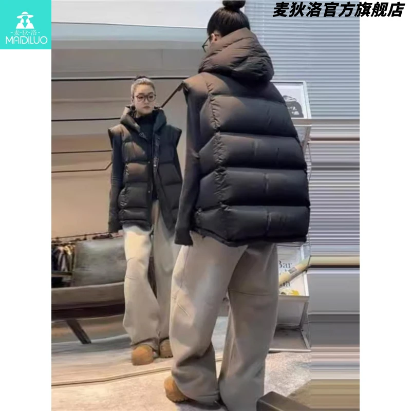 欧货胖mm休闲加厚马甲女款2025新款秋冬季小个子马夹外套潮