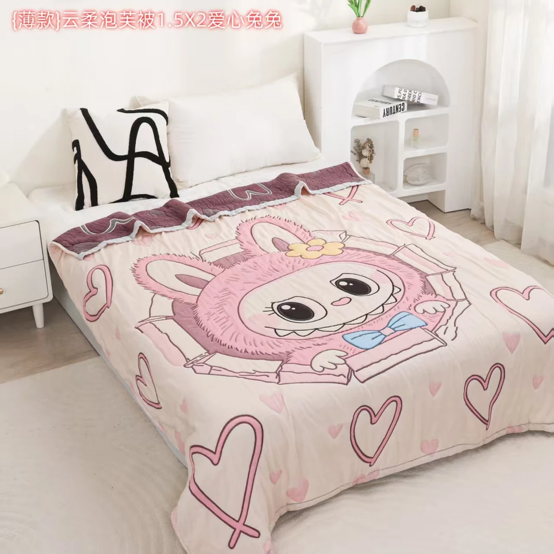 【爱心兔兔】150*200cm  A类全棉纱布云朵泡芙被