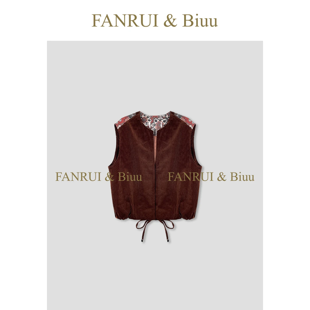 FANRUI/泛芮「秋篱花信」纯棉复古时髦高级感气质无袖马甲女B17986