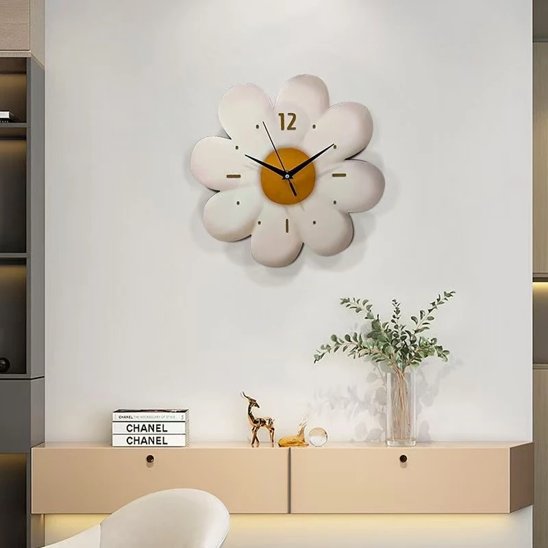 【云尚】花朵餐厅装饰画时钟挂画客厅摆台装饰钟表3030