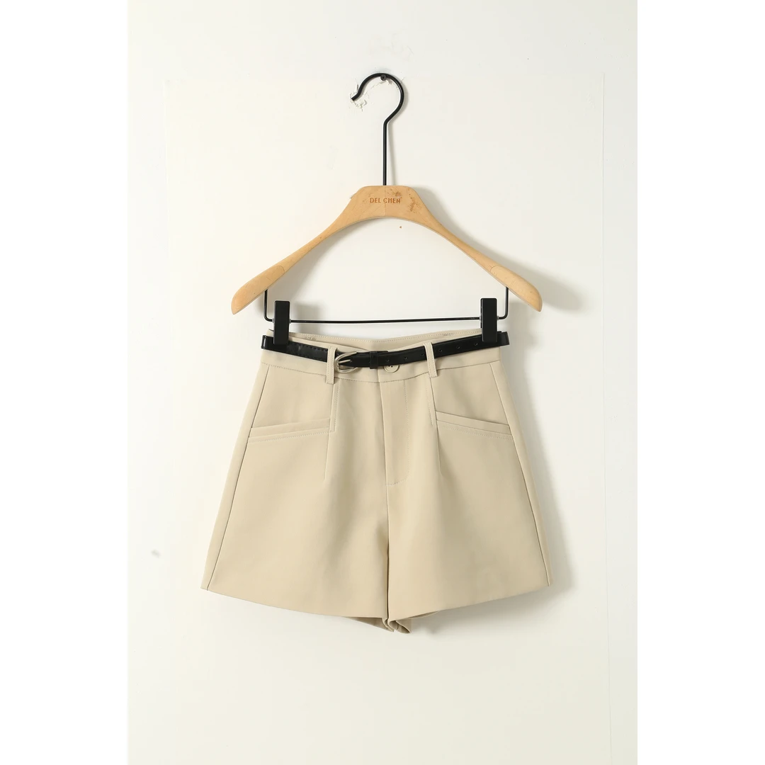 DELCHEN 2025春夏 高腰阔腿显腿瘦西装短裤 DCPY90020