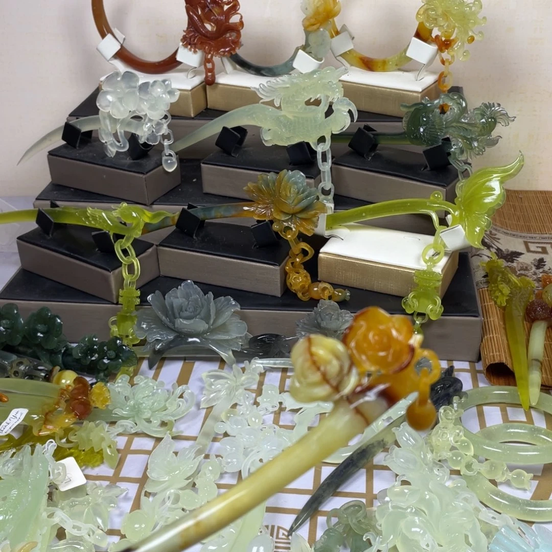 未镶嵌蛇纹石玉发饰