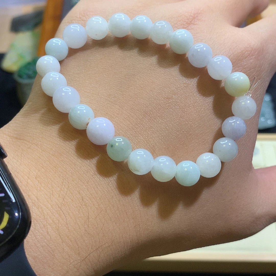 翡翠未镶嵌颈饰8-8.5珠串