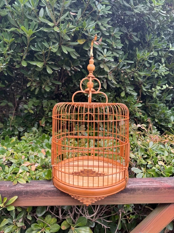 越南红竹进口圆笼直径26公分高度26公分丝距1.2公分大满配带笼衣