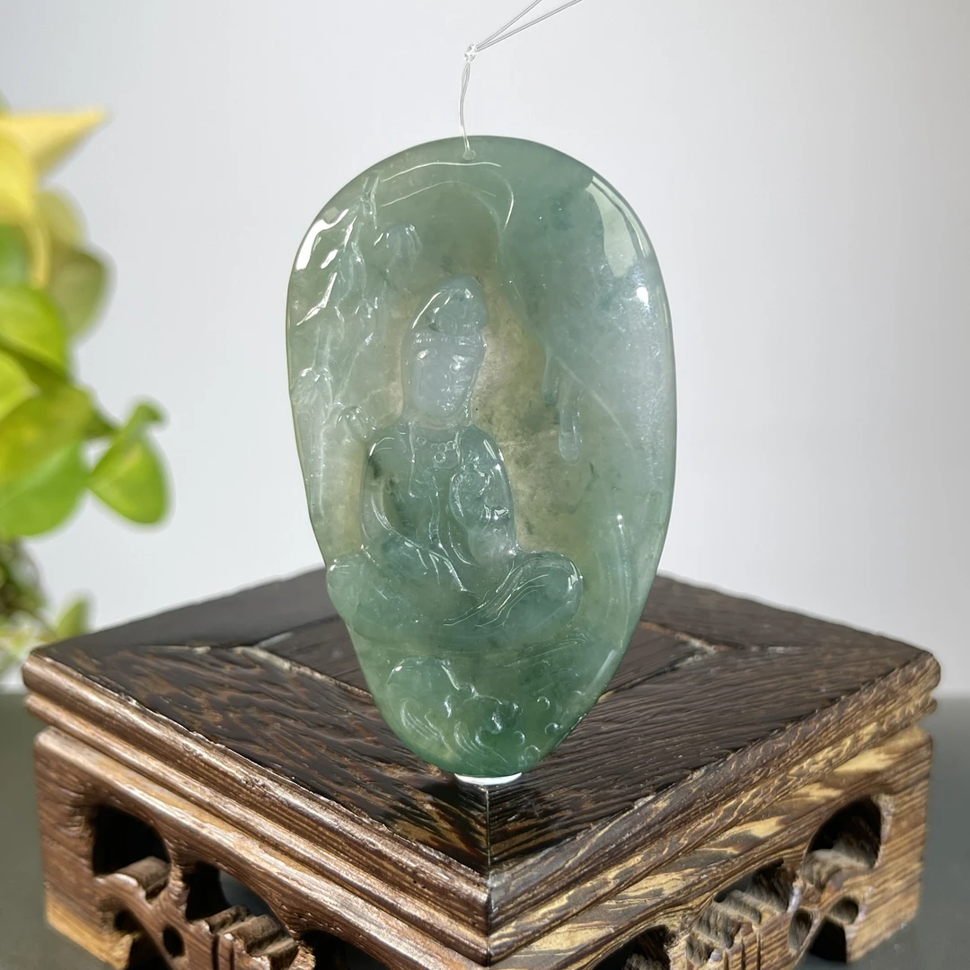 JYB12-189  天然缅甸A货翡翠  竹林观音