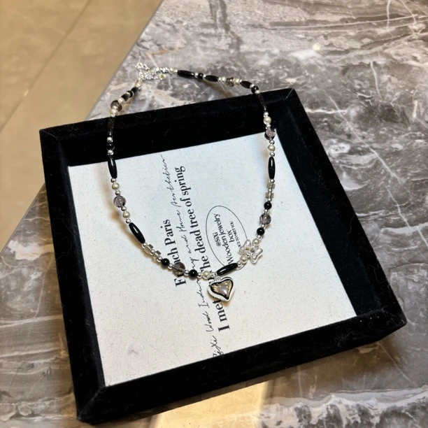 铜合金项链 爱心蝴蝶结项链XL4062