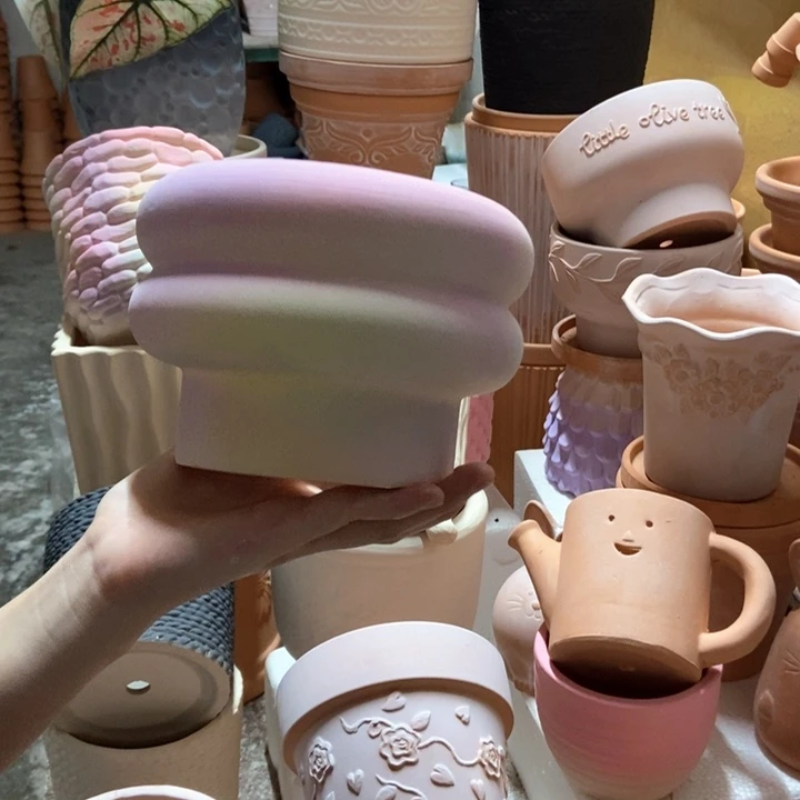 17×12炫彩甜甜圈 粗陶1个