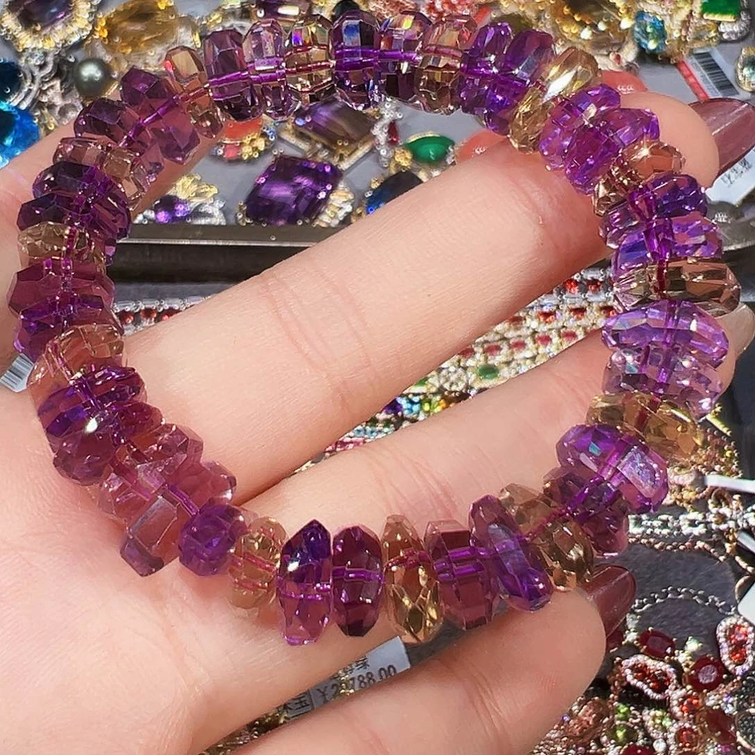 未镶嵌手链水晶紫黄